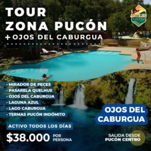 Tour zona Pucon – Termas Indómito – Ojos del Caburgua